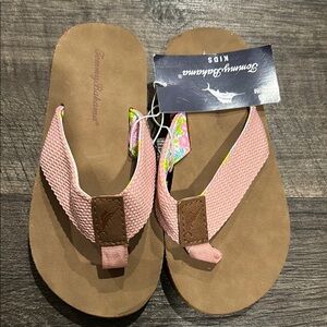 Tommy Bahama Kids Pink and Tan Flip Flops